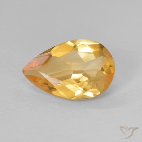 2.17ct طبيعي ذهبى-برتقالى سيترين, شكل الكمثرى, قليلا جدا