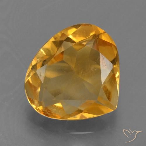 1.86ct طبيعي ذهبى-برتقالى داكن سيترين, شكل الكمثرى, قليلا جدا