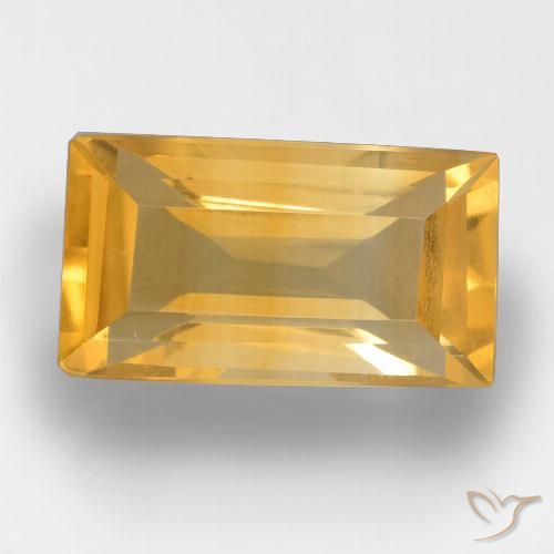 3.45ct طبيعي ذهبى لامع سيترين, باجيت, قليلا جدا