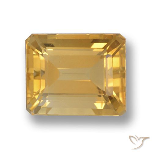 4.44ct طبيعي ذهبى متوسط سيترين, قص الزمرد, VVS-VS