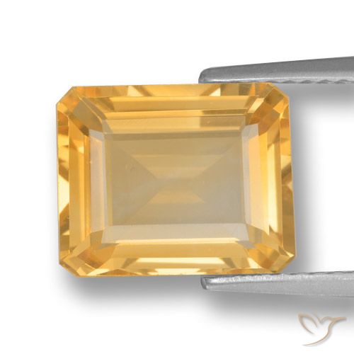 4.04ct طبيعي ذهبى متوسط سيترين, قص الزمرد, VVS