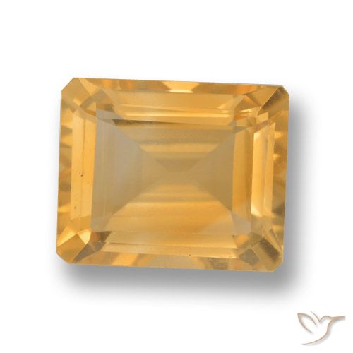 4.21ct طبيعي ذهبى-برتقالى فاتح سيترين, قص الزمرد, VVS-VS