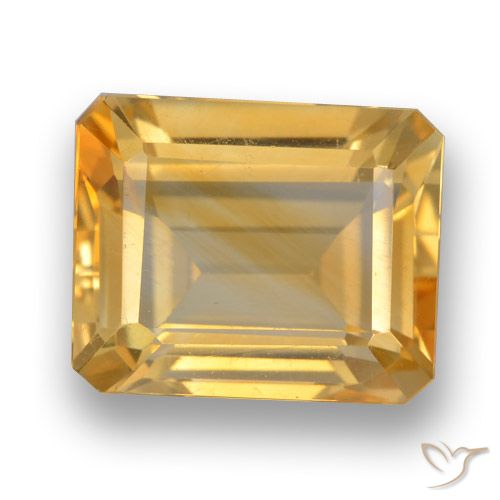 4.24ct طبيعي ذهبى-برتقالى فاتح-متوسط سيترين, قص الزمرد, VVS-VS