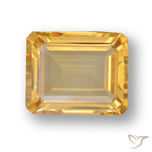 3.85ct طبيعي ذهبى-برتقالى فاتح-متوسط سيترين, قص الزمرد, VVS
