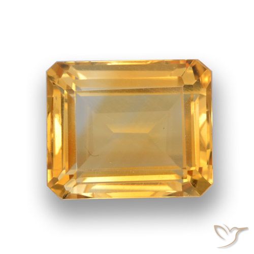 4.53ct طبيعي ذهبى-برتقالى سيترين, قص الزمرد, VVS-VS