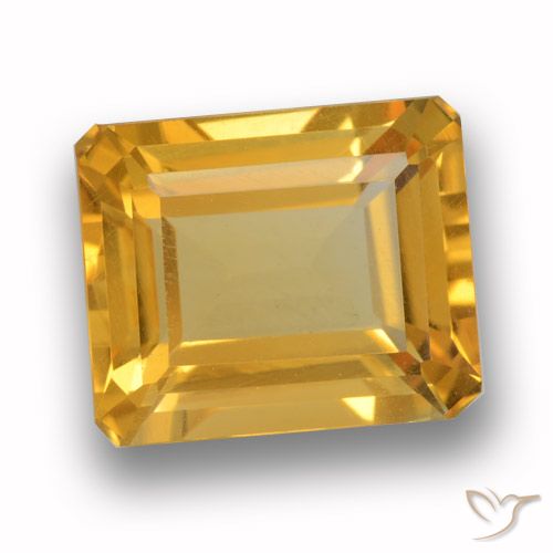 4.49ct طبيعي ذهبى-برتقالى سيترين, قص الزمرد, VVS-VS