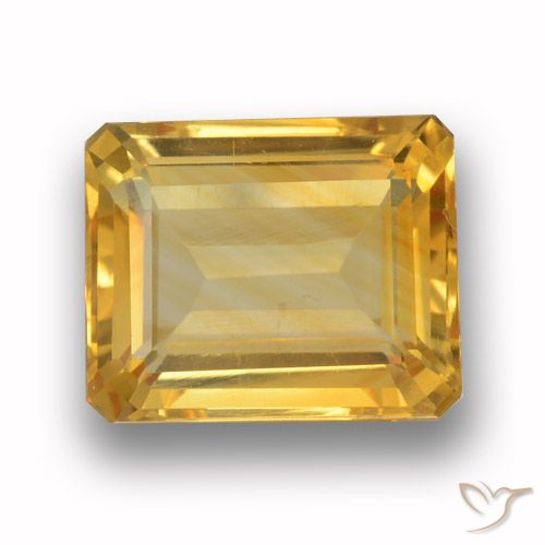 4.09ct طبيعي ذهبى متوسط سيترين, قص الزمرد, VVS