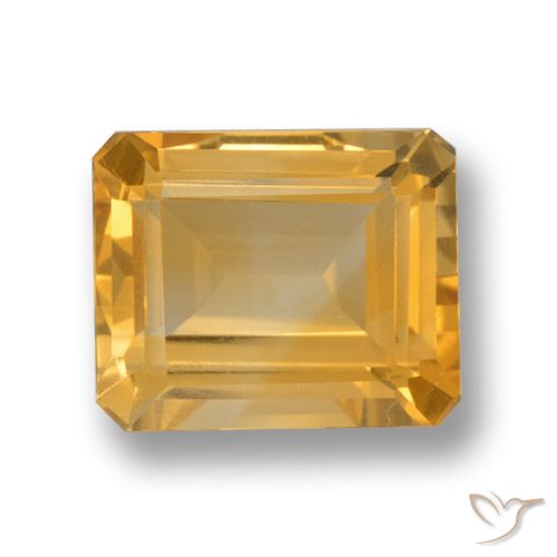 4.27ct طبيعي ذهبى-برتقالى سيترين, قص الزمرد, VVS-VS