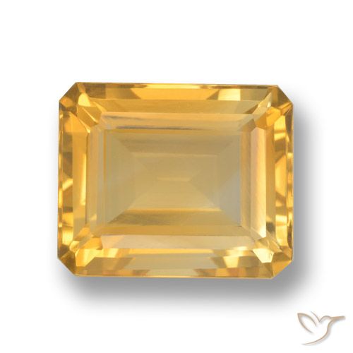 4.39ct طبيعي ذهبى-برتقالى سيترين, قص الزمرد, VVS-VS