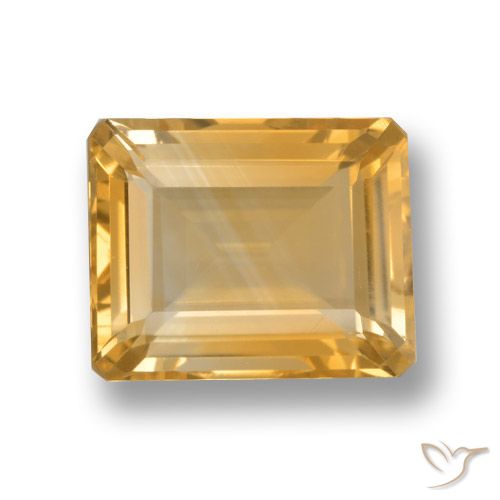 4.20ct طبيعي ذهبى-برتقالى سيترين, قص الزمرد, VVS-VS