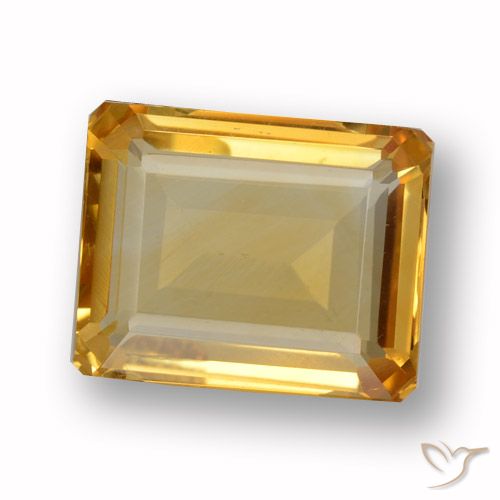3.88ct طبيعي ذهبى-برتقالى فاتح-متوسط سيترين, قص الزمرد, VVS-VS