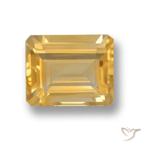 4.20ct طبيعي ذهبى متوسط سيترين, قص الزمرد, VVS
