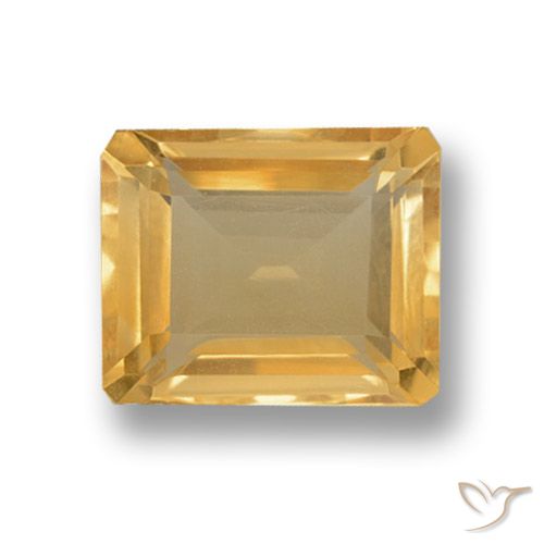 4.27ct طبيعي ذهبى-برتقالى فاتح سيترين, قص الزمرد, VVS-VS