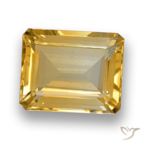 4.36ct طبيعي ذهبي سيترين, قص الزمرد, VVS