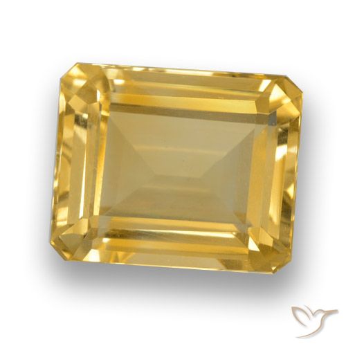 4.46ct طبيعي ذهبي سيترين, قص الزمرد, VVS