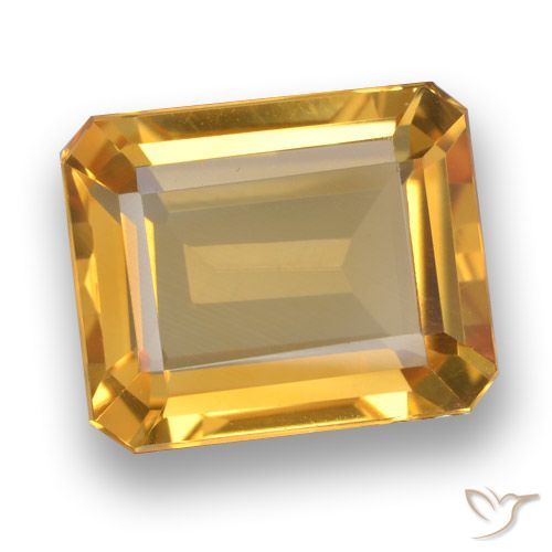 5.18ct طبيعي ذهبى-برتقالى فاتح-متوسط سيترين, قص الزمرد, VVS-VS