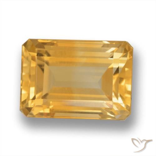 8.79ct طبيعي ذهبى-برتقالى فاتح-متوسط سيترين, قص الزمرد, VVS-VS