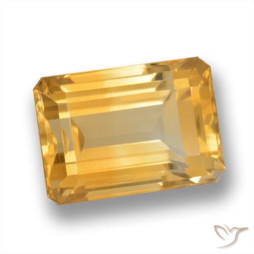 سيترين ذهبى-برتقالى فاتح-متوسط طبيعي، ثمانى / قصة زمرد، 8.79 قيراط، VVS-VS