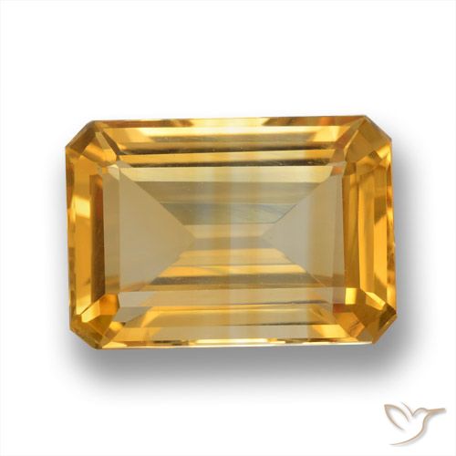 6.37ct طبيعي ذهبى-برتقالى فاتح-متوسط سيترين, قص الزمرد, VVS-VS