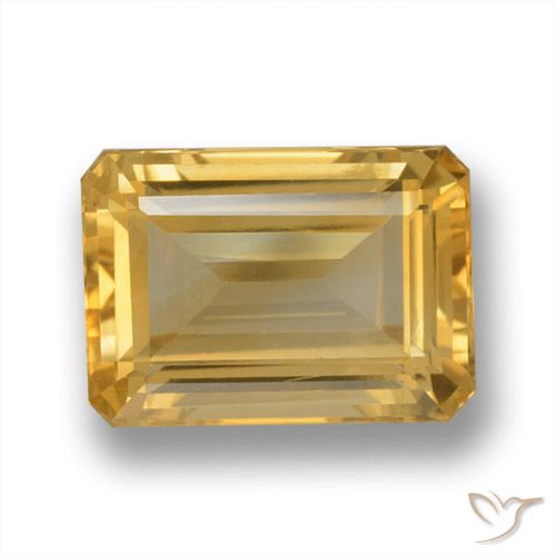 7.86ct طبيعي ذهبى متوسط سيترين, قص الزمرد, VVS-VS