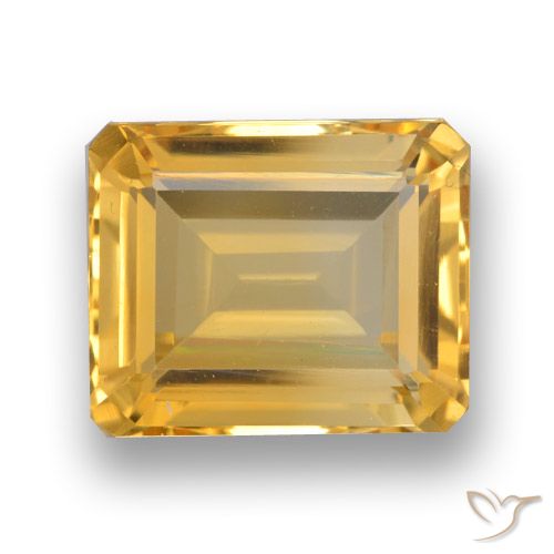 4.16ct طبيعي ذهبى داكن-متوسط سيترين, قص الزمرد, VVS