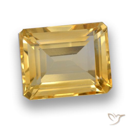 4.34ct طبيعي ذهبى داكن-متوسط سيترين, قص الزمرد, VVS-VS