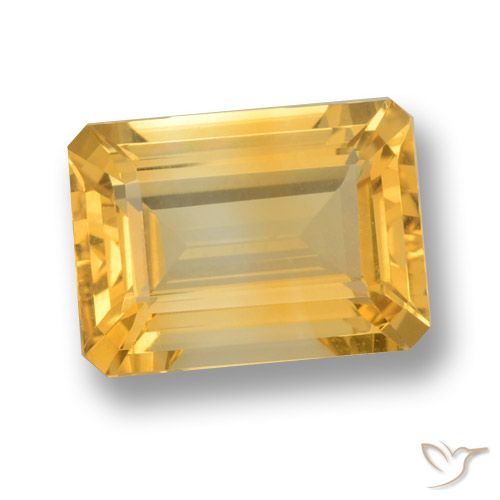 7.40ct طبيعي ذهبى متوسط سيترين, قص الزمرد, VVS-VS