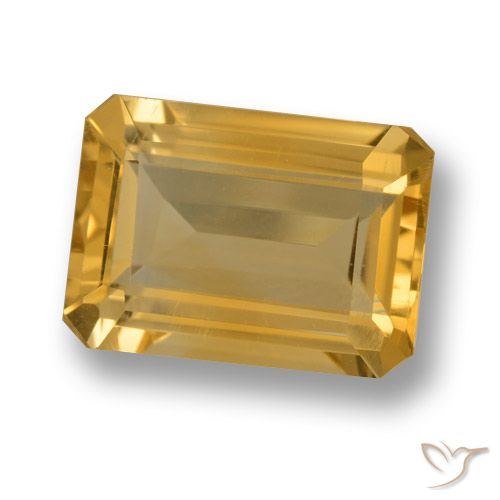 6.79ct طبيعي ذهبى داكن سيترين, قص الزمرد, VVS-VS