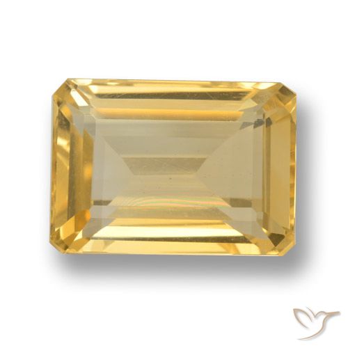 7.98ct طبيعي ذهبى داكن-متوسط سيترين, قص الزمرد, VVS-VS