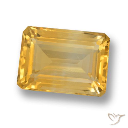 7.06ct طبيعي برتقالى ذهبى غامق سيترين, قص الزمرد, VVS
