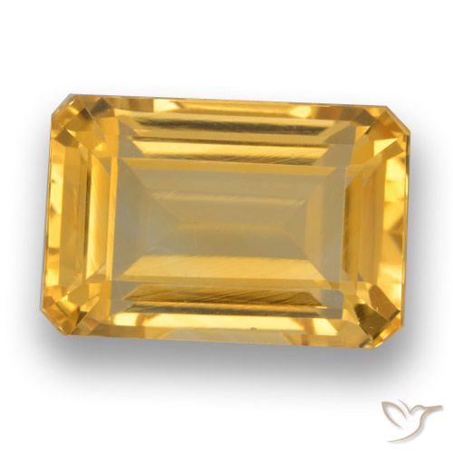 5.51ct طبيعي ذهبى متوسط سيترين, قص الزمرد, VVS