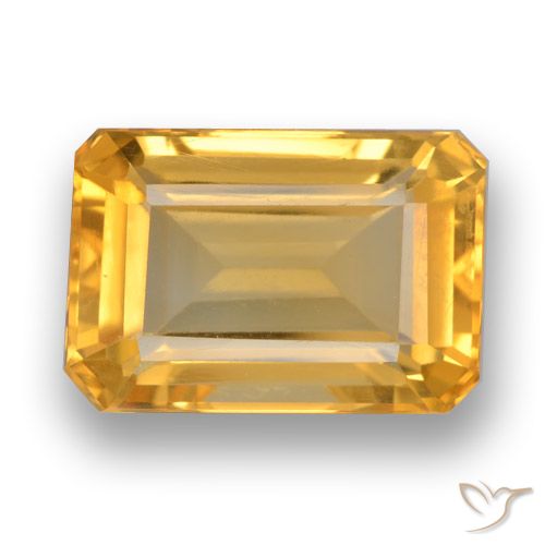 4.54ct طبيعي برتقالى ذهبى غامق سيترين, قص الزمرد, VVS-VS