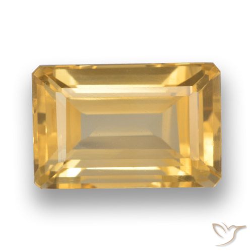 4.53ct طبيعي ذهبى-برتقالى فاتح سيترين, قص الزمرد, VVS-VS