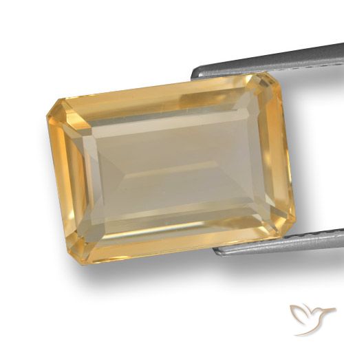6.89ct طبيعي ذهب سيترين, قص الزمرد, VVS-VS