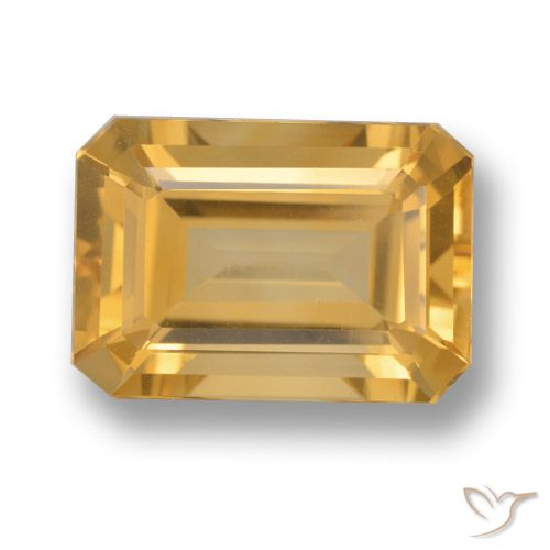 6.82ct طبيعي ذهبى-برتقالى سيترين, قص الزمرد, VVS