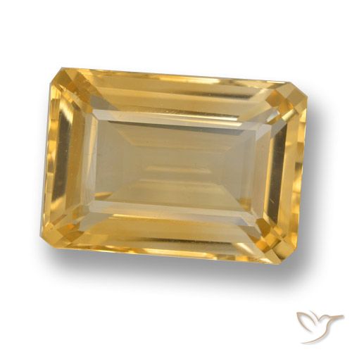 6.91ct طبيعي برتقالى ذهبة سيترين, قص الزمرد, VVS