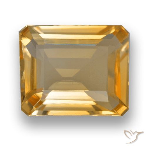 3.46ct طبيعي ذهبى-برتقالى سيترين, قص الزمرد, VVS