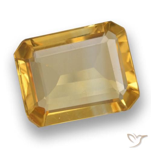 2.96ct طبيعي برتقالى ذهبى غامق سيترين, قص الزمرد, VVS-VS