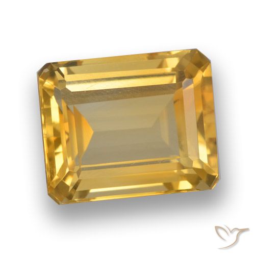 4.40ct طبيعي ذهبى داكن سيترين, قص الزمرد, VVS