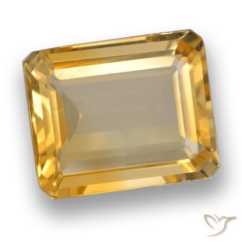 3.64ct طبيعي ذهبى داكن-متوسط سيترين, قص الزمرد, VVS