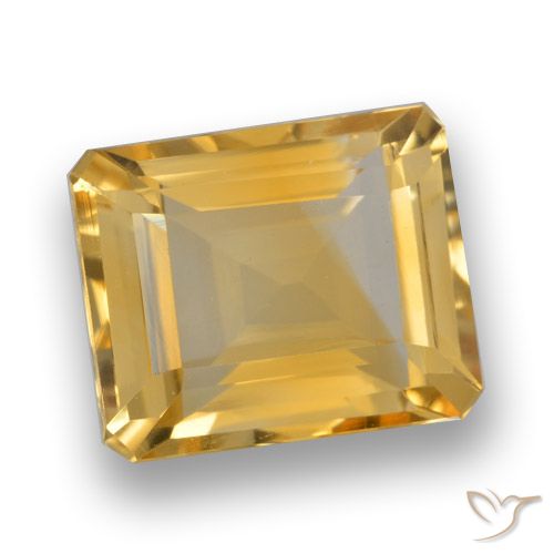 4.12ct طبيعي برتقالى ذهبى غامق سيترين, قص الزمرد, VVS-VS