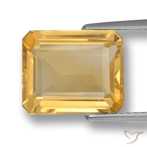 4.96ct طبيعي ذهبى متوسط سيترين, قص الزمرد, VVS-VS