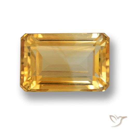 5.53ct طبيعي ذهبى-برتقالى سيترين, قص الزمرد, VVS