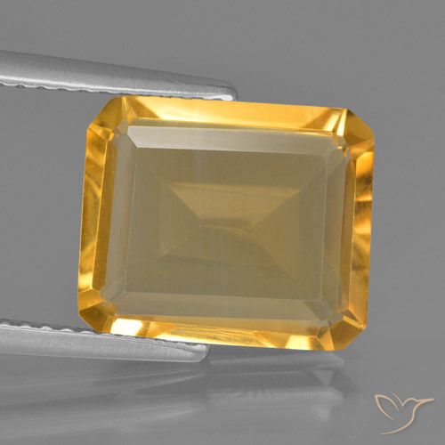 4.57ct طبيعي ذهبى متوسط سيترين, قص الزمرد, VVS-VS