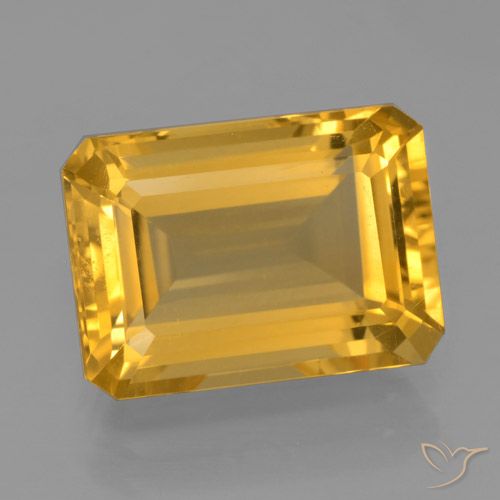 7.44ct طبيعي ذهبى داكن سيترين, قص الزمرد, VVS-VS