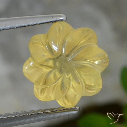 2.61ct طبيعي أصفر-ذهبى فاتح سيترين, قص وردة, شفاف