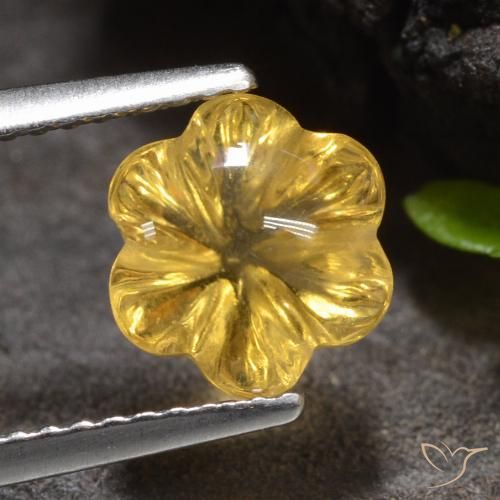 1.96ct طبيعي ذهبى لامع سيترين, قص وردة, شفاف