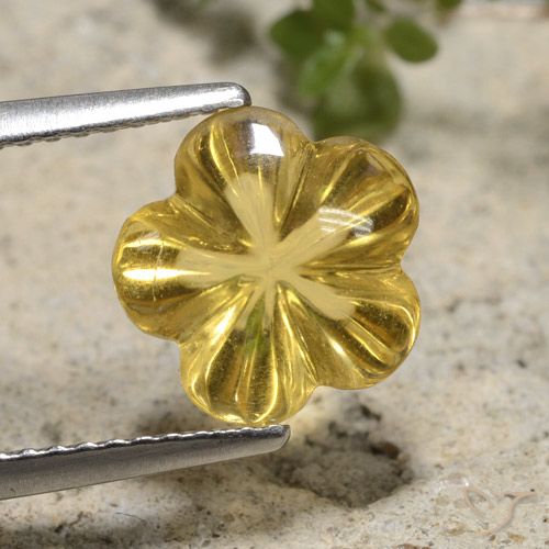 2.65ct طبيعي ذهبي سيترين, قص وردة, شفاف