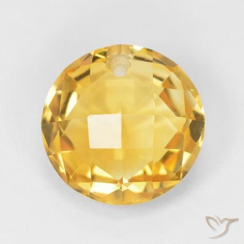 سيترين Medium Light Orange-Gold طبيعي، دائري، 4.40 قيراط، VVS