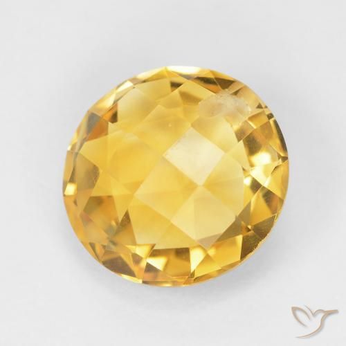 سيترين Medium Light Orange-Gold طبيعي، دائري، 4.40 قيراط، VVS